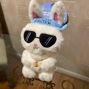 Easter Bunny Plush Toy with Sunglasses - White 11” Very Cute